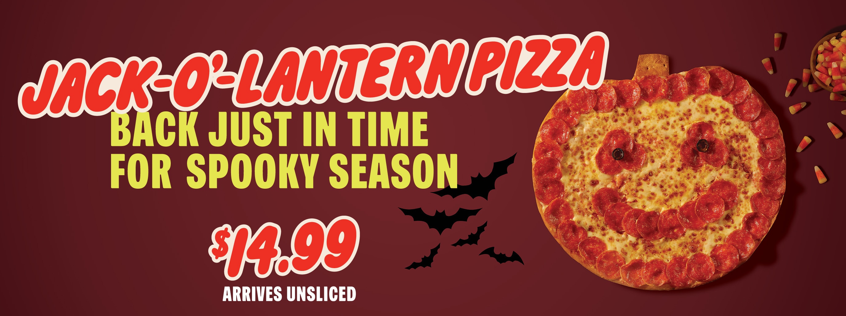 Jack-o'-lantern Pizza, back just in time for spooky season